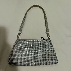 Elegant Silver Rhinestone Women's Handbag
